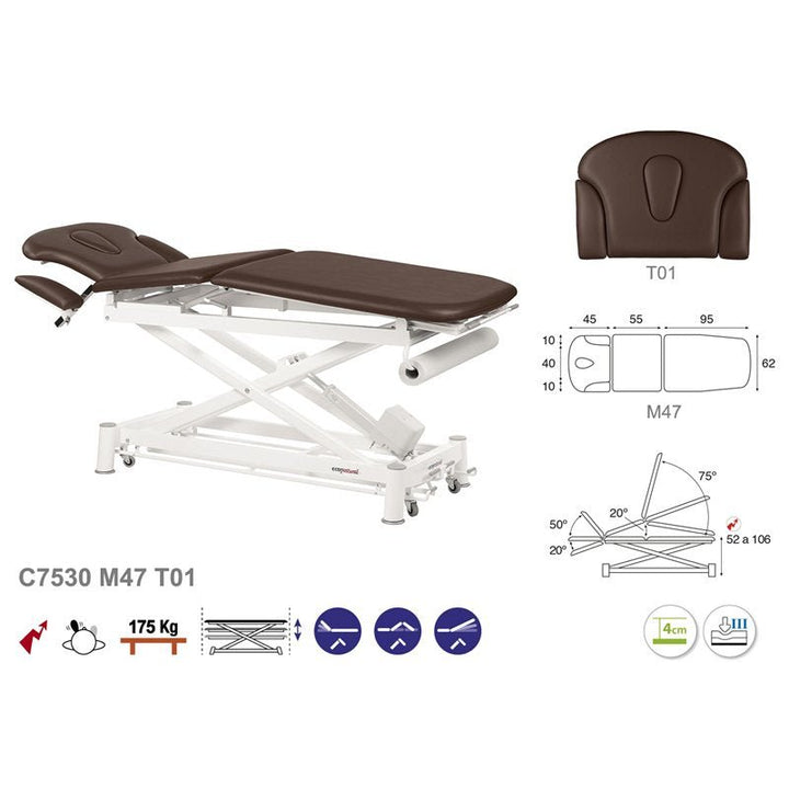 Table de massage électrique en 3 plans Ecopostural C7530 - Medigam