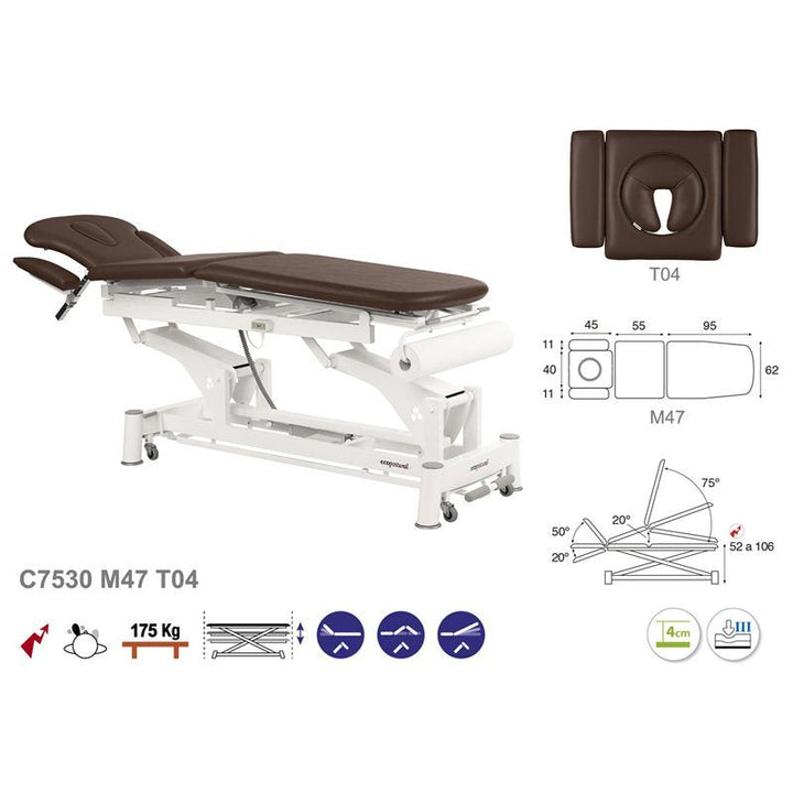 Table de massage électrique en 3 plans Ecopostural C7530 - Medigam