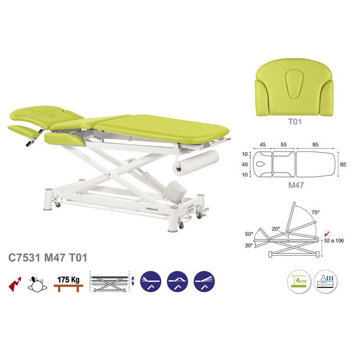 Table de massage électrique en 3 plans Ecopostural C7531 - Medigam