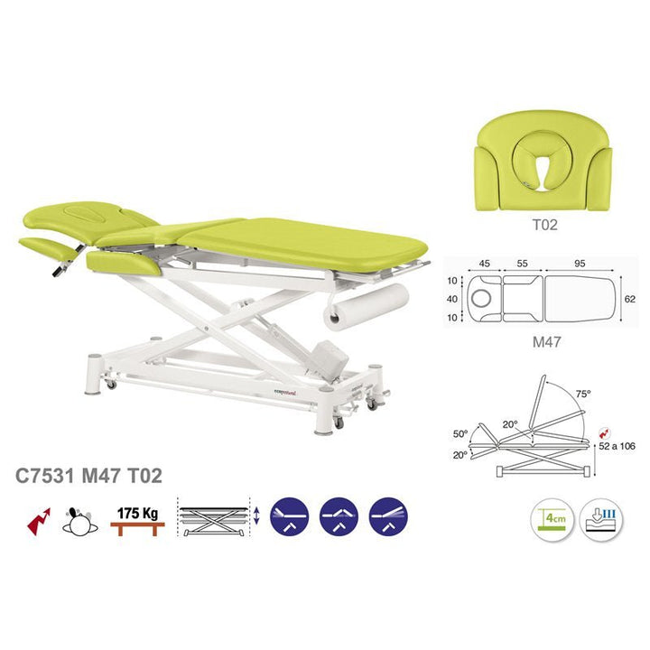 Table de massage électrique en 3 plans Ecopostural C7531 - Medigam