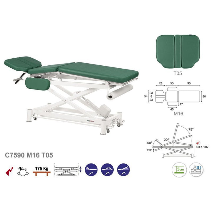 Table de massage électrique en 3 plans Ecopostural C7590 - Medigam