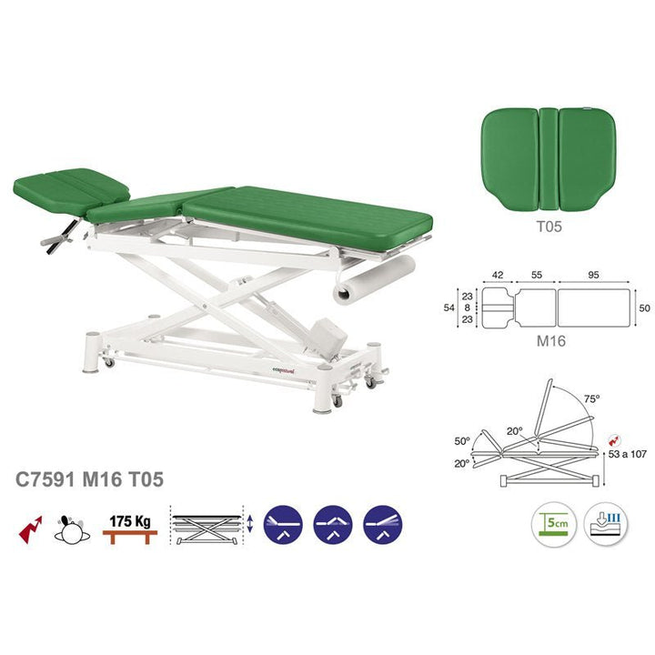 Table de massage électrique en 3 plans Ecopostural C7591 - Medigam