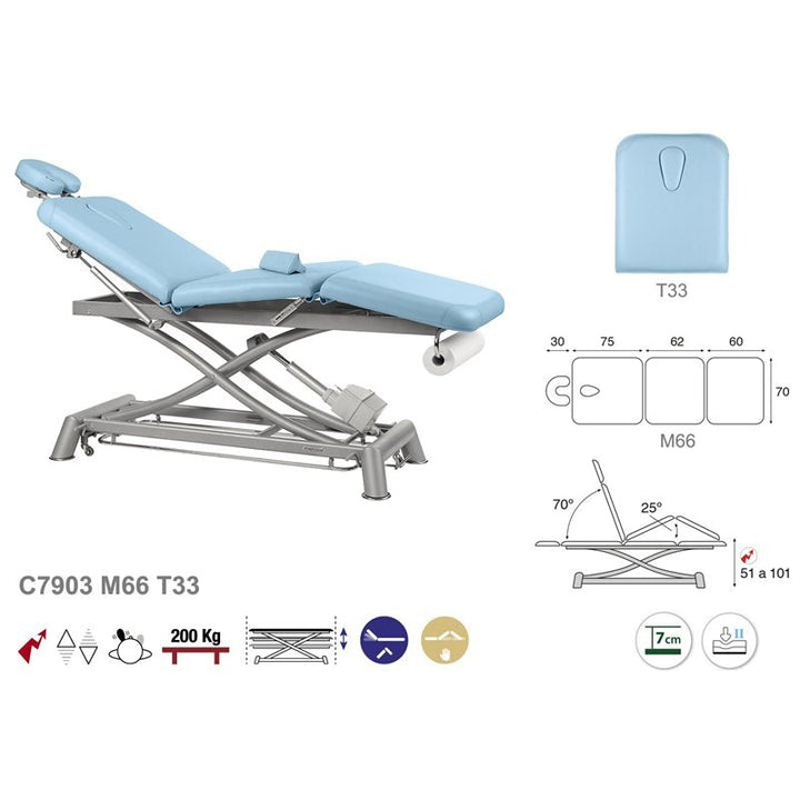 Table de massage électrique en 3 plans Ecopostural C7903 - Medigam