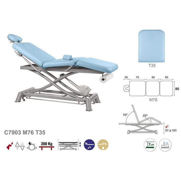 Table de massage électrique en 3 plans Ecopostural C7903 - Medigam