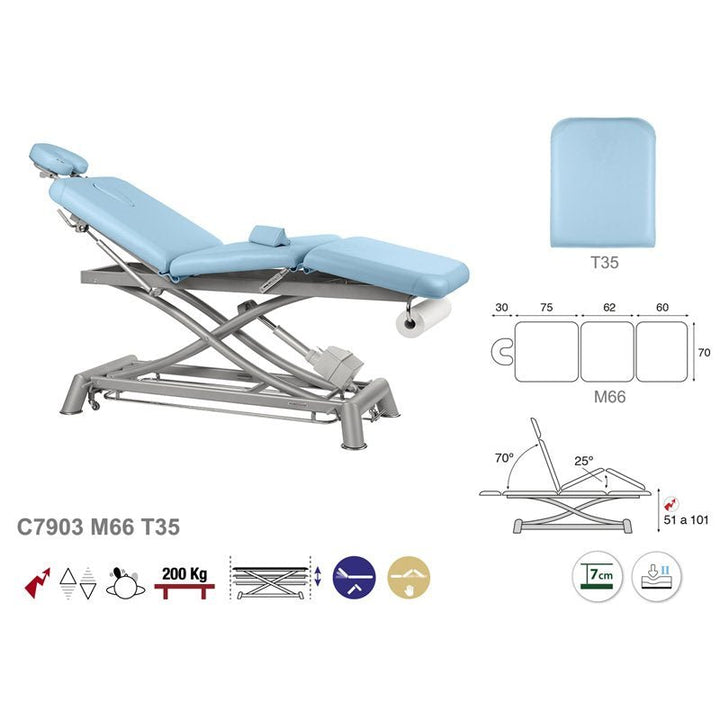 Table de massage électrique en 3 plans Ecopostural C7903 - Medigam