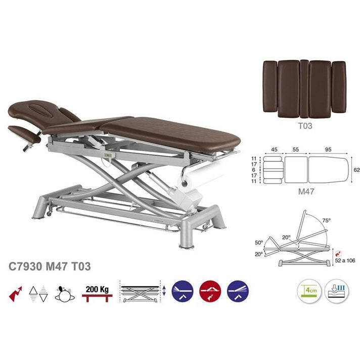 Table de massage électrique en 3 plans Ecopostural C7930 - Medigam