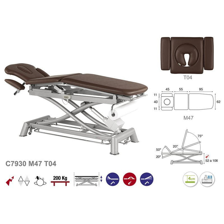 Table de massage électrique en 3 plans Ecopostural C7930 - Medigam