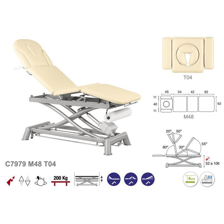 Table de massage électrique en 3 plans Ecopostural C7979 - Medigam