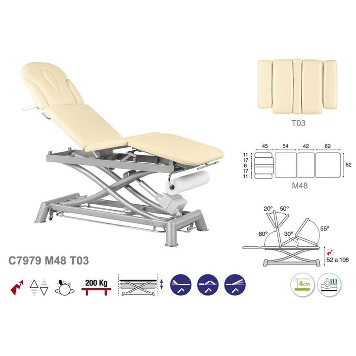 Table de massage électrique en 3 plans Ecopostural C7979 - Medigam