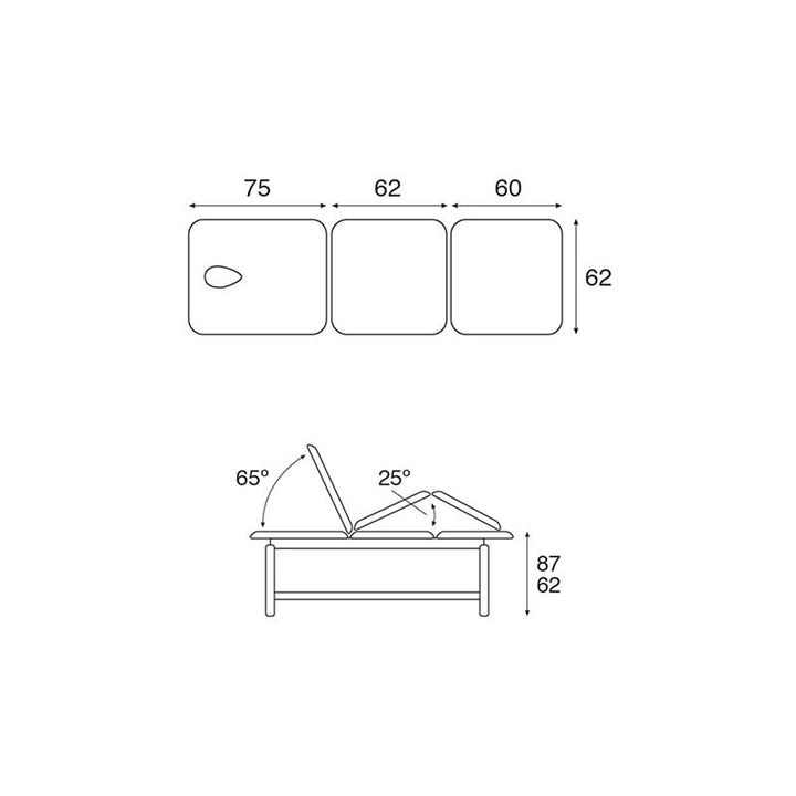 Table de massage fixée en 3 plans Ecopostural C3229 - Medigam