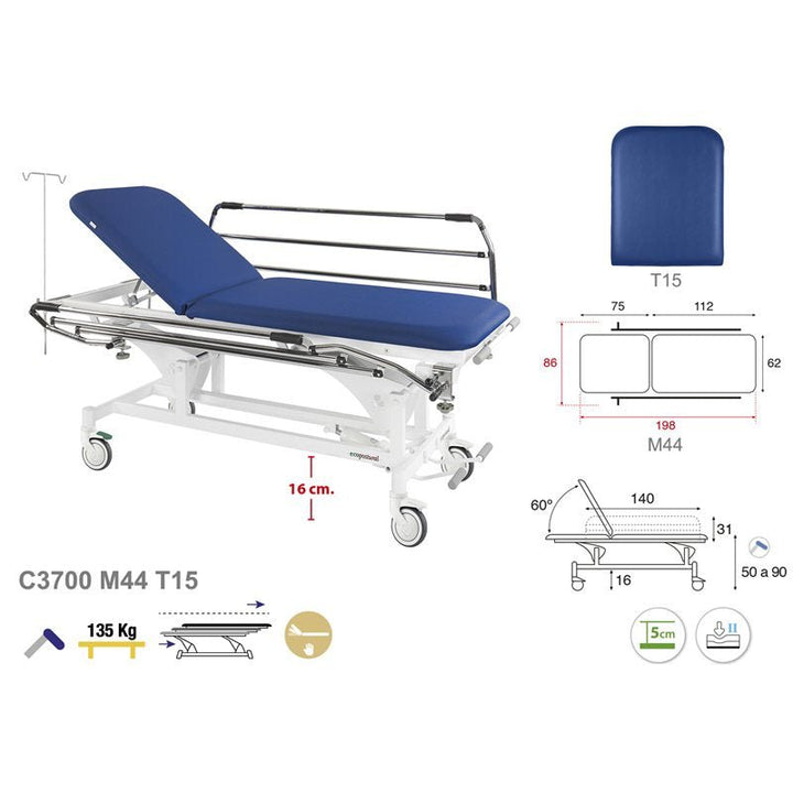 Table de massage hydraulique en 2 plans Ecopostural C3700 - Medigam