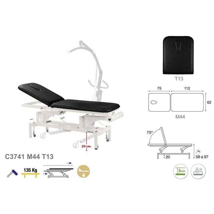 Table de massage hydraulique en 2 plans Ecopostural C3741 - Medigam